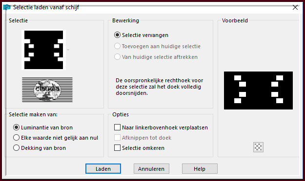 Selecties - Selectie laden/opslaan - Selectie laden vanaf schijf : la_SIG 100-1