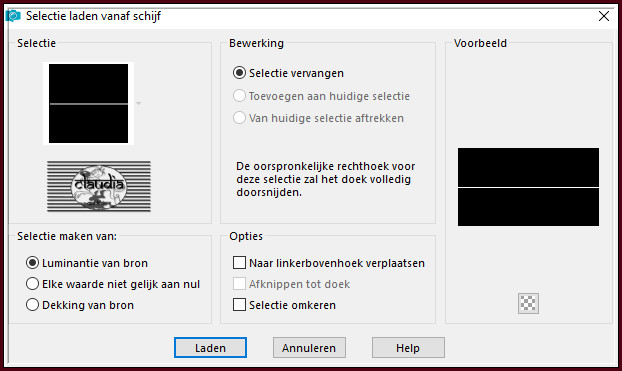 Selecties - Selectie laden/opslaan - Selectie laden vanaf schijf : la_SIG 100-4