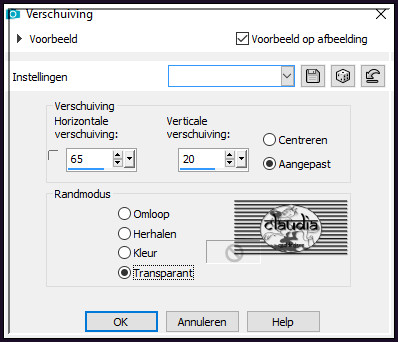 Effecten - Afbeeldingseffecten - Verschuiving :