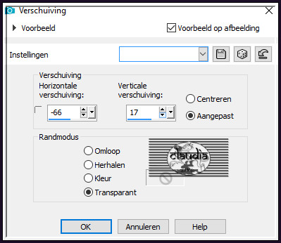 Effecten - Afbeeldingseffecten - Verschuiving :