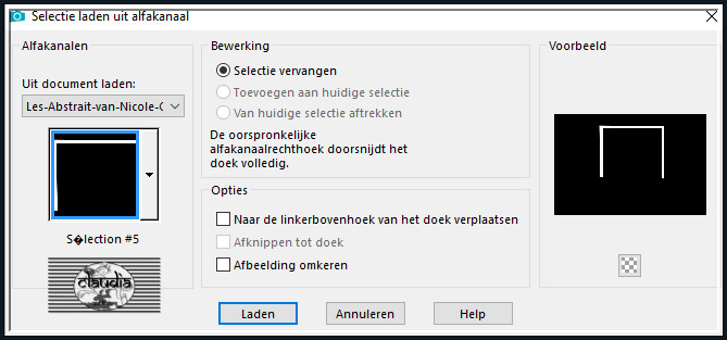 Selecties - Selectie laden/opslaan - Selectie laden uit alfakanaal : Sélection #5