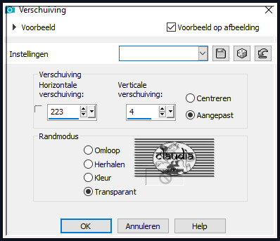 Effecten - Afbeeldingseffecten - Verschuiving :