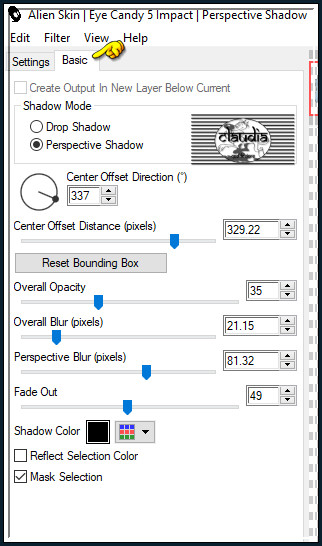 Effecten - Insteekfilters - Alien Skin Eye Candy 5 : Impact - Perspective Shadow