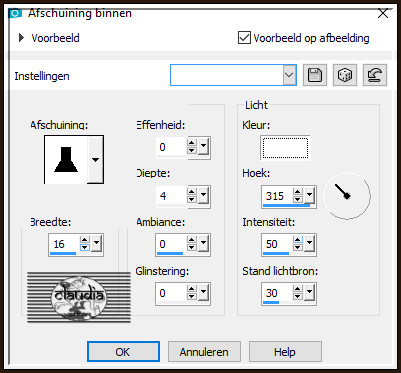 Effecten - 3D-Effecten - Afschuining binnen