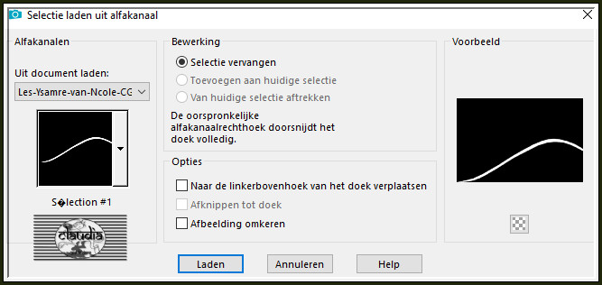 Selecties - Selectie laden/opslaan - Selectie laden uit alfakanaal : Sélection #1