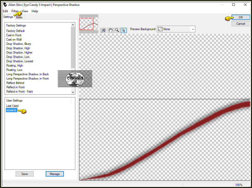 Effecten - Insteekfilters - Alien Skin Eye Candy 5 : Impact - Perspective Shadow