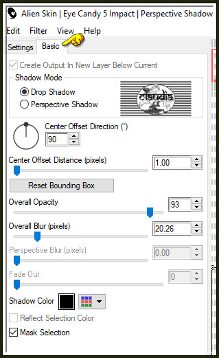 Effecten - Insteekfilters - Alien Skin Eye Candy 5 : Impact - Perspective Shadow : 