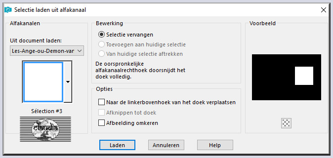 Selecties - Selectie laden/opslaan - Selectie laden uit alfakanaal : Sélection #3