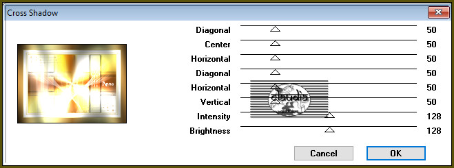 Effecten - Insteekfilters - Graphics Plus - Cross Shadow