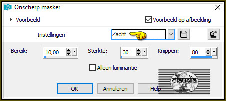 Aanpassen - Scherpte - Onscherp masker