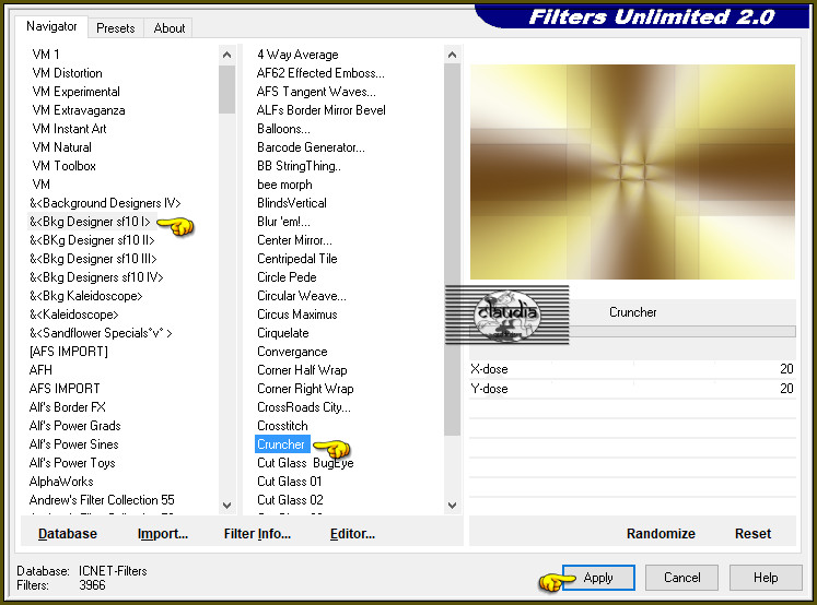 Effecten - Insteekfilters - <I.C.NET Software> - Filters Unlimited 2.0 - &<Bkg Designer sf10 I> - Cruncher