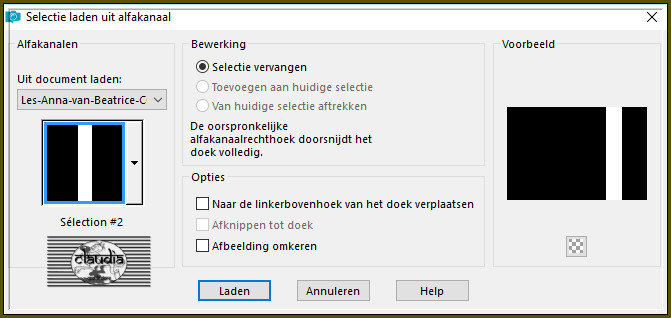 Selecties - Selectie laden/opslaan - Selectie laden uit alfakanaal : Sélection #2