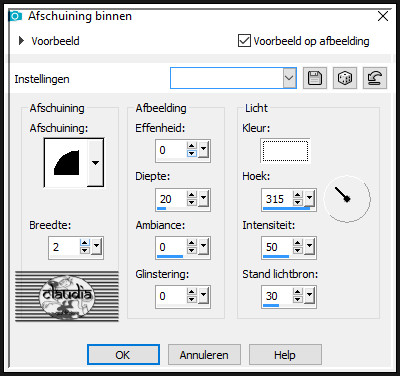 Effecten - 3D-Effecten - Afschuining binnen