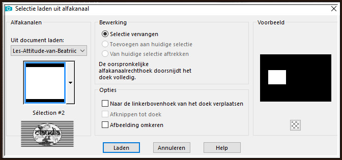 Selecties - Selectie laden/opslaan - Selectie laden uit alfakanaal : Sélection #2