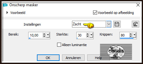 Aanpassen - Scherpte - Onscherp masker