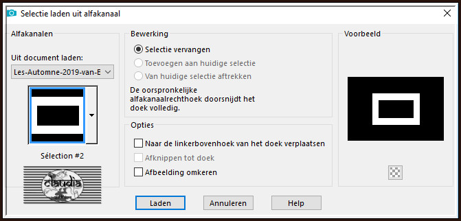 Selecties - Selectie laden/opslaan - Selectie laden uit alfakanaal : Sélection #2