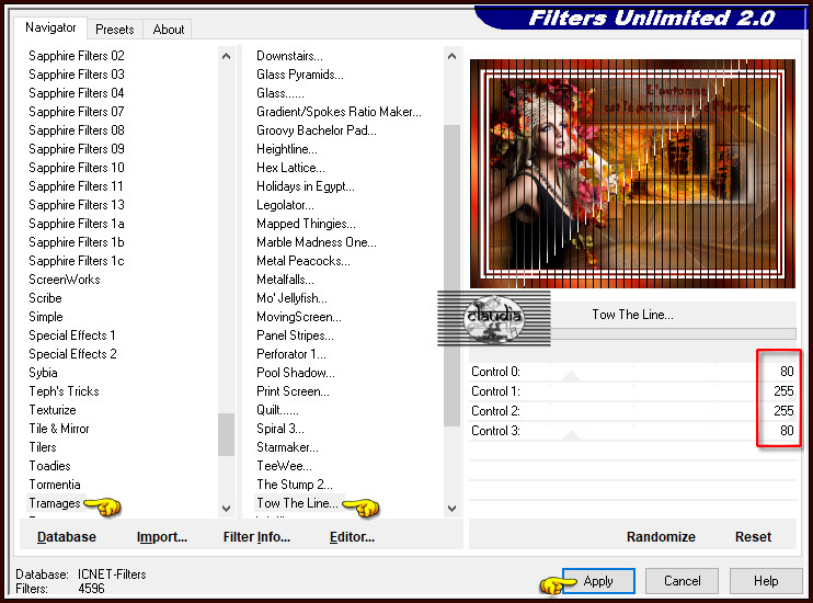 Effecten - Insteekfilters - <I.C.NET Software> - Filters Unlimited 2.0 - Tramages - Tow The Line