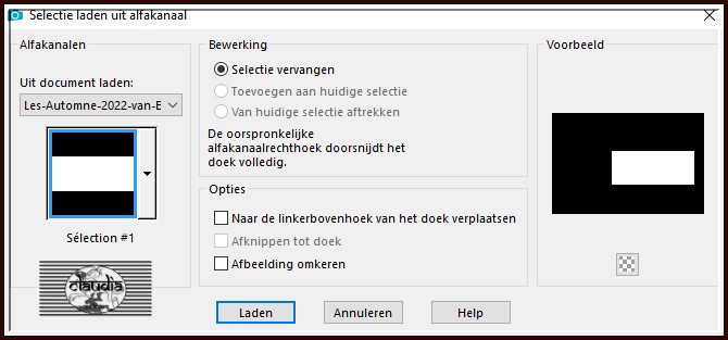 Selecties - Selectie laden/opslaan - Selectie laden uit alfakanaal : Sélection #1