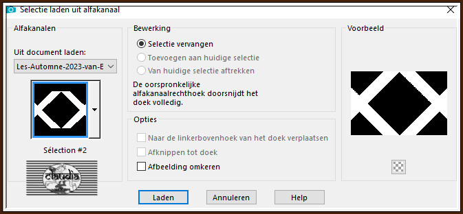 Selecties - Selectie laden/opslaan - Selectie laden uit alfkanaal : Sélection #2