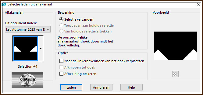 Selecties - Selectie laden/opslaan - Selectie laden uit alfkanaal : Sélection #4