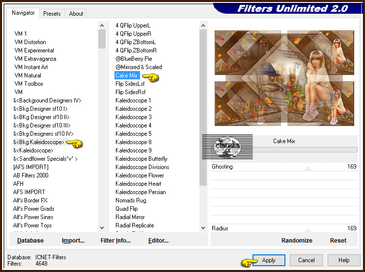 Effecten - Insteekfilters - <I.C.NET Software> - Filters Unlimited 2.0 - &<Bkg Kaleidoscope> - Cake Mix :