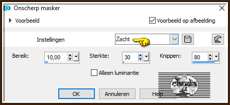 Aanpassen - Scherpte - Onscherp masker :