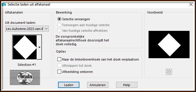 Selecties - Selectie laden/opslaan - Selectie laden uit alfkanaal : Sélection #1 