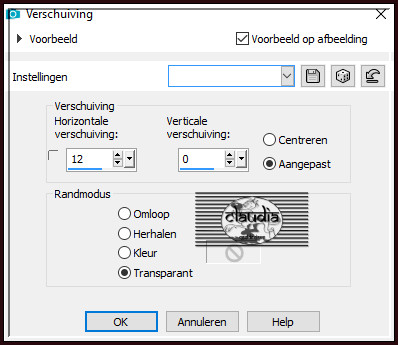 Effecten - Afbeeldingseffecten - Verschuiving :