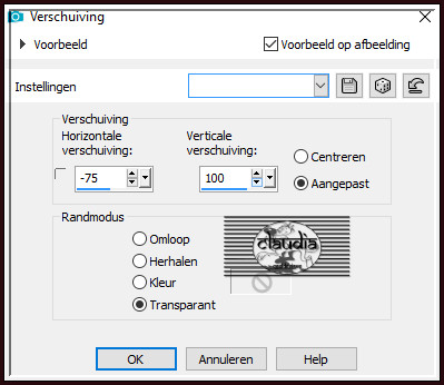 Effecten - Afbeeldingseffecten - Verschuiving :