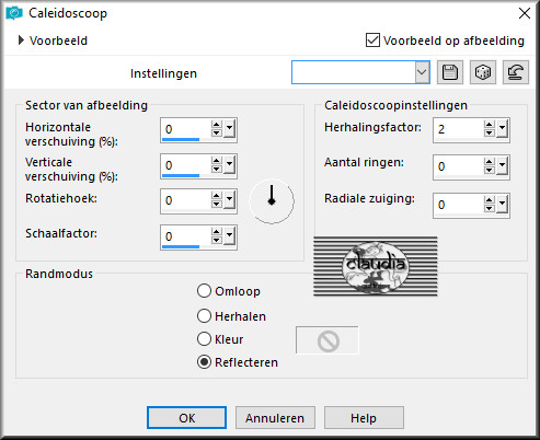 Effecten - Reflectie-effecten - Caleidoscoop