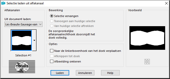 Selecties - Selectie laden/opslaan - Selectie laden uit alfakanaal : Sélection #1