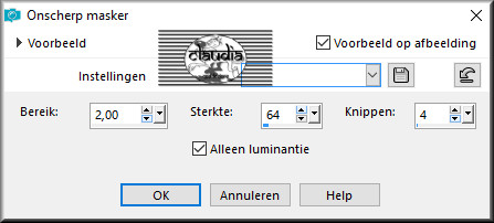 Aanpassen - Scherpte - Onscherp masker