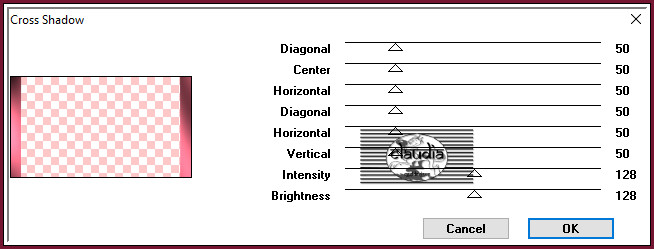 Effecten - Insteekfilters - Graphics Plus - Cross Shadow 