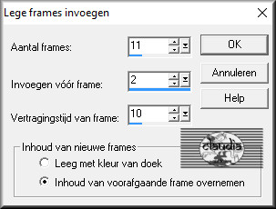 Animatie - Frames invoegen - Lege frames