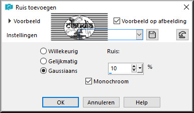 Aanpassen - Ruis toevoegen/verwijderen - Ruis toevoegen (= Grofkorriligheid)