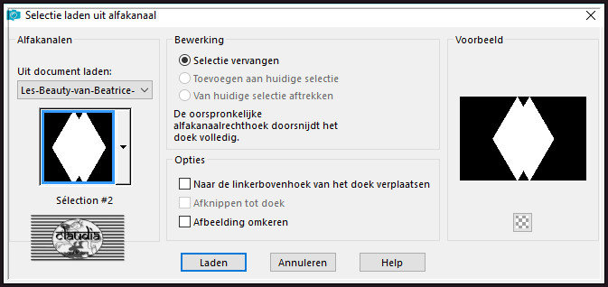 Selecties - Selectie laden/opslaan - Selectie laden uit alfakanaal : Sélection #2