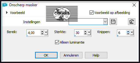 Aanpassen - Scherpte - Onscherp masker