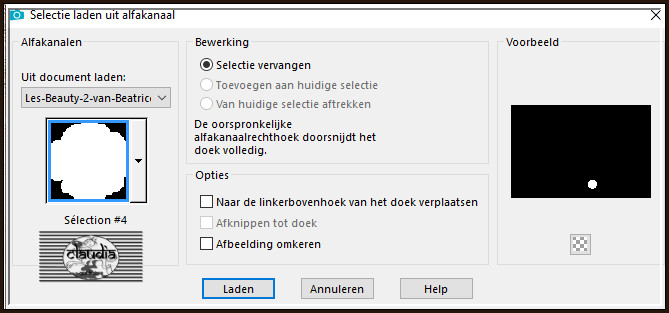 Selecties - Selectie laden/opslaan - Selectie laden uit alfakanaal : Sélection #4