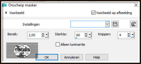 Aanpassen - Scherpte - Onscherp masker 