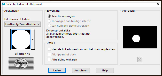 Selecties - Selectie laden/opslaan - Selectie laden uit alfakanaal : Sélection #2