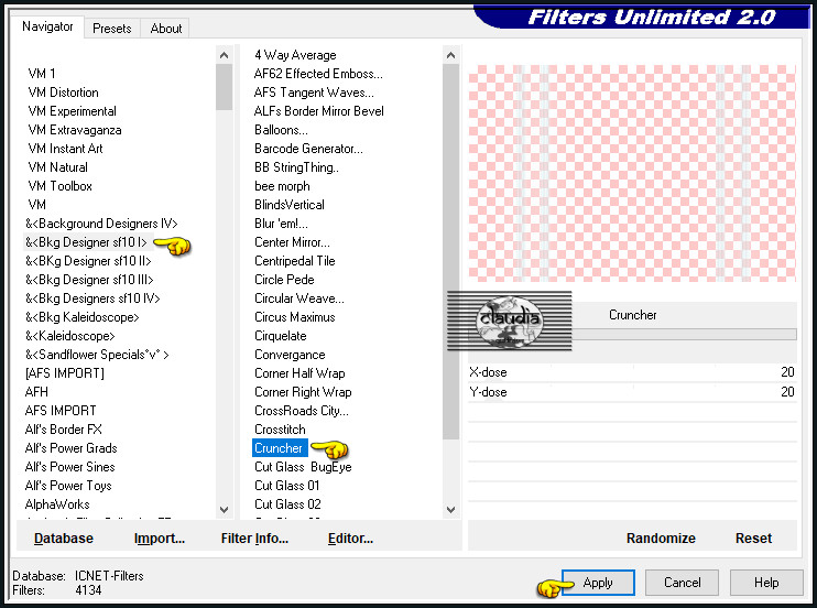 Effecten - Insteekfilters - <I.C.NET Software> - Filters Unlimited 2.0 - &<Bkg Designer sf10 I> - Cruncher