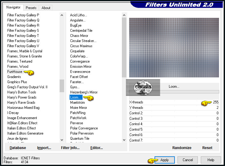 Effecten - Insteekfilters - <I.C.NET Software> - Filters Unlimited 2.0 - FunHouse - Loom