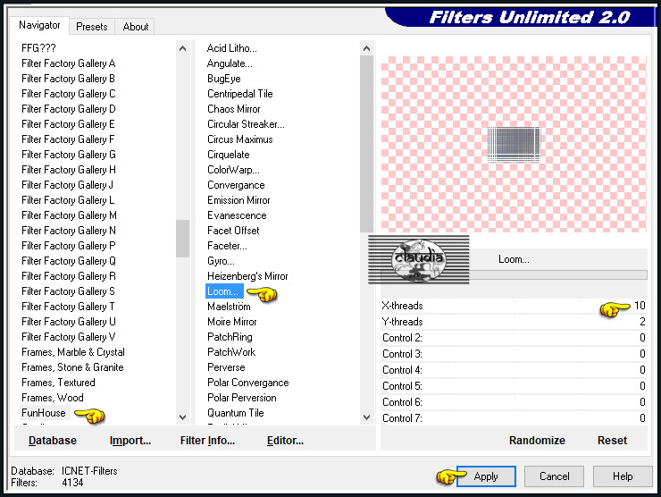 Effecten - Insteekfilters - <I.C.NET Software> - Filters Unlimited 2.0 - FunHouse - Loom