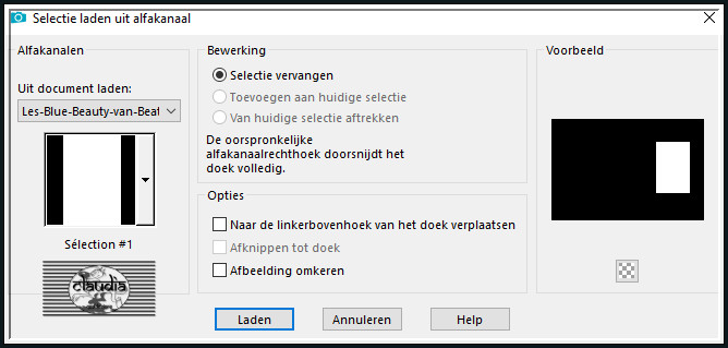 Selecties - Selectie laden/opslaan - Selectie laden uit alfakanaal : Sélection #1
