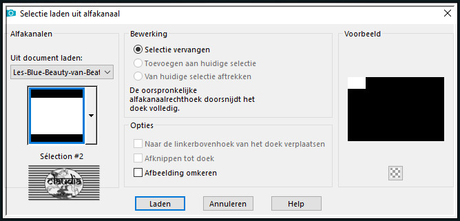 Selecties - Selectie laden/opslaan - Selectie laden uit alfakanaal : Sélection #2