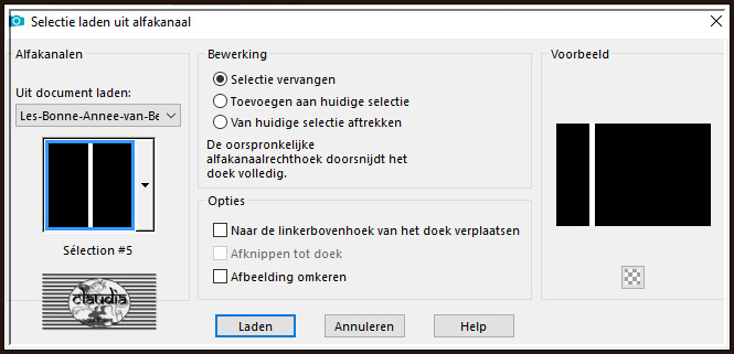 Selecties - Selectie laden/opslaan - Selectie laden uit alfakanaal : Sélection #5