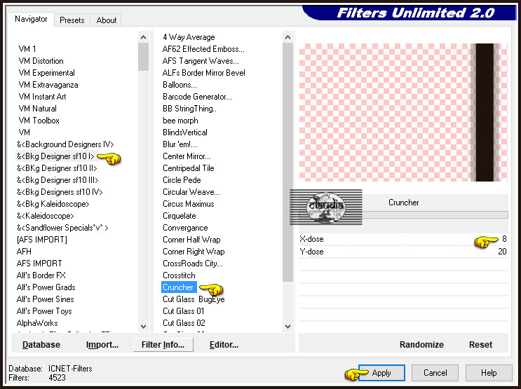 Effecten - Insteekfilters - <I.C.NET Software> - Filters Unlimited 2.0 - &<Bkg Designer sf10 I> - Cruncher