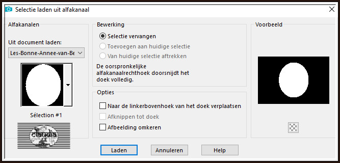 Selecties - Selectie laden/opslaan - Selectie laden uit alfakanaal : Sélection #1