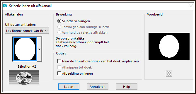 Selecties - Selectie laden/opslaan - Selectie laden uit alfakanaal : Sélection #2