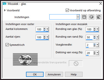 Effecten - Textuureffecten - Mozaïek - glas